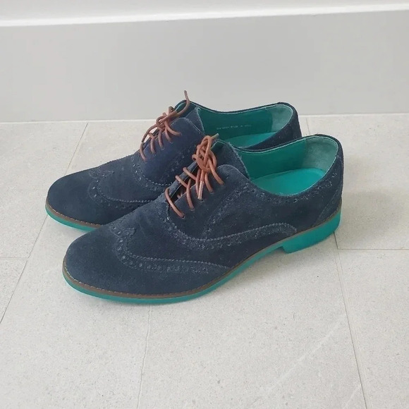 Cole Haan Women's Oxford suede blue - Picture 1 of 8